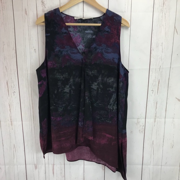 Rachel Roy Purple And Black Asimetrical Top XXL - Picture 1 of 4